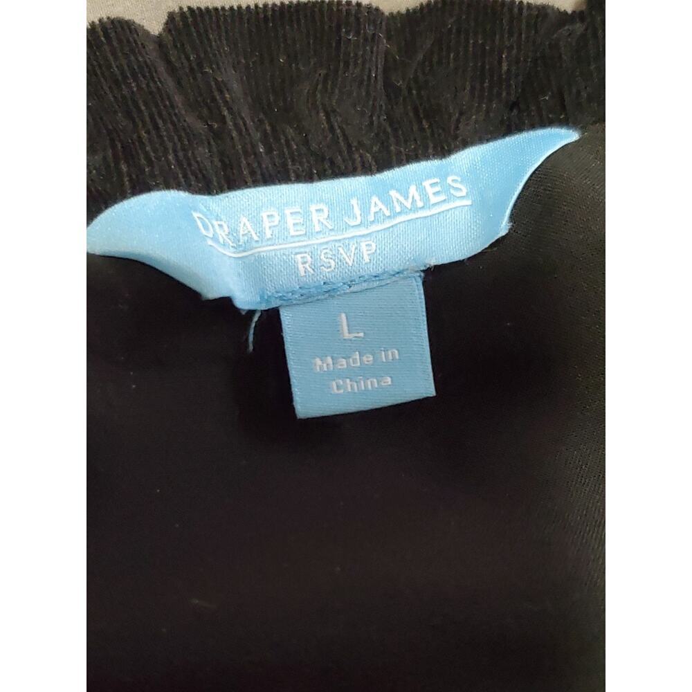 Draper James RSVP Women’s Black Velvet Dress Size Large L Tie Waist 97% Cotton - Picture 2 of 12
